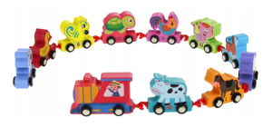 Игрушка развиваюшая Qiyi  Поезд с животными, дерево, с 18мес