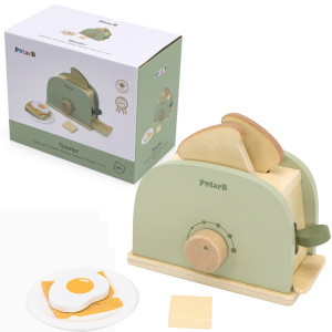 Игрушка деревянная PolarB Тостер, с аксессуарами, 7предметов