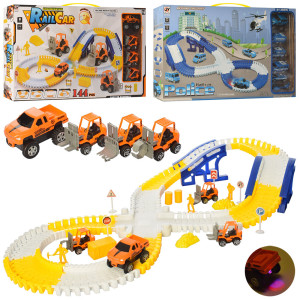 Трек A4-1-A6-2 Полиция/Строительство, транспорт, от 4 шт, свет, 8см