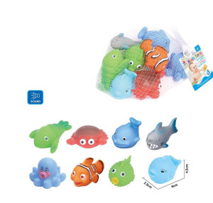 Игрушки для купания OSB 9992 Морские животные, с пищалками, 8 шт