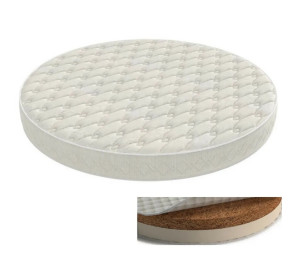 Матрац к кроватке IngVart Smart Bed Round, кокос-поролон, 72х72 см