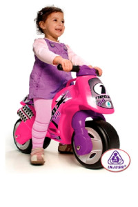 Мотоцикл - каталка двухколесная Injusa Neox Girl,пластиковая, толокар для девочек