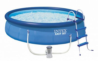Бассейн наливной Intex 26166, круглый, с фильтром и аксессуарами, 12430л, 457х107см