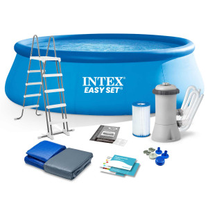 Бассейн наливной Intex 26168, круглый, с фильтром и аксессуарами, 14141л, 457х122см