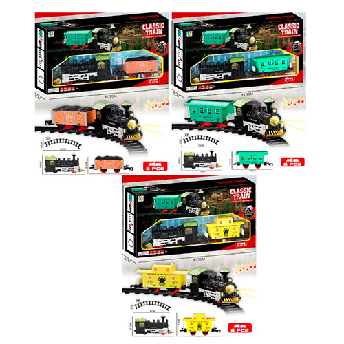 Железная дорога TANLI Classic Train TL50-51-52, с музыкой и светом, 233см