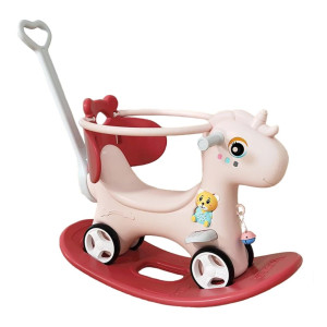 Качалка детская Лошадка, с родительской ручкой и колесиками