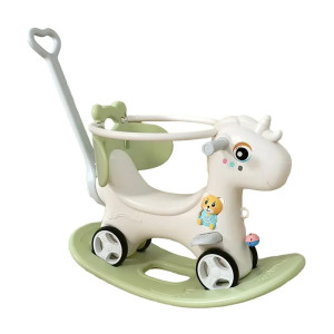 Качалка детская Лошадка, с родительской ручкой и колесиками