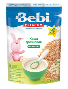 Каша безмолочная Bebi Premium Гречневая, 4m+, 200 гр.