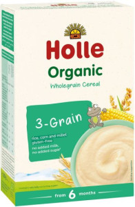 Каша безмолочная Holle Organic 3 злака, 6m+, 250 гр