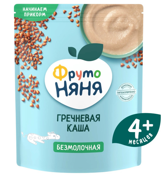 Каша безмолочная ФрутоНяня Гречневая, 4m+, 200гр