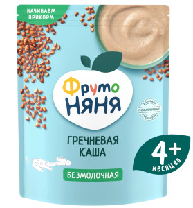 Каша безмолочная ФрутоНяня Гречневая, 4m+, 200гр