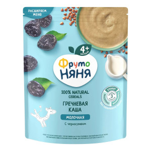 Каша молочная ФрутоНяня Гречневая с черносливом, 4m+, 200гр
