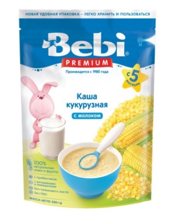 Каша молочная Bebi Premium Кукурузная, 5m+, 200 гр.