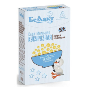 Каша молочная Беллакт Кукурузная, новая рецептура, 5m+, 200 гр