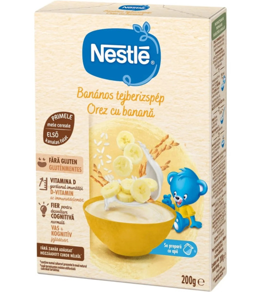 Каша молочная Nestle Рисовая с бананом, 6m+, 200 гр