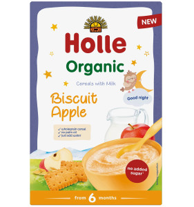 Каша молочная Holle Organic Пшеничная с яблоком и печеньем, 6m+, 250 гр