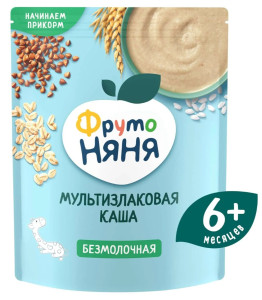 Каша безмолочная ФрутоНяня Мультизлаковая, 6m+, 200гр