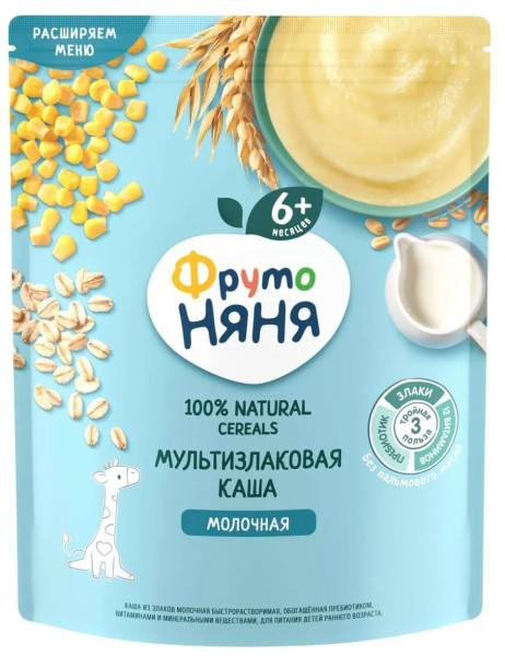 Каша молочная ФрутоНяня Мультизлаковая, 6m+, 200гр