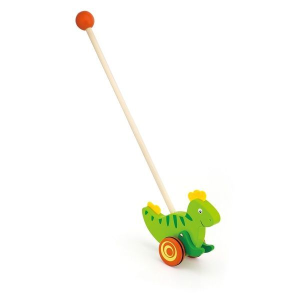 Игрушка каталка Viga 50963 Динозавр, на палке, деревянная
