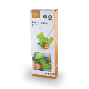 Игрушка каталка Viga 50963 Динозавр, на палке, деревянная
