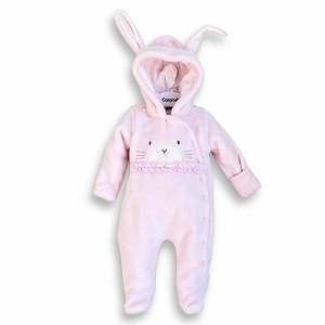 Комбинезон для девочки Caramell Mini Baby Girl, на кнопках, велсофт, 0-6 м