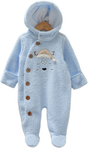 Комбинезон с капюшоном Caramell New Winter, на пуговицах, шерпа, 0-9 м