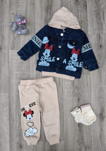 Комплект детской одежды Murat Baby Smile, 3 элемента, двунить/джинс, 6-24 м