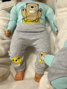 Комплект одежды для мальчика Findik Мишка, 3 элемента, интерлок, 1-9 м