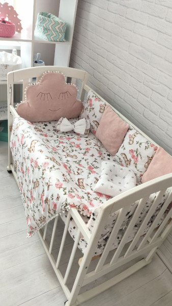 Детское постельное белье Велюр, велюр/бязь, 7 элементов