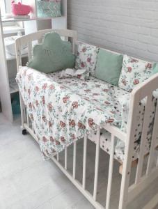 Детское постельное белье Велюр, велюр/бязь, 7 элементов