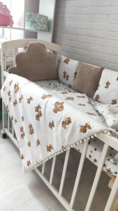 Детское постельное белье Велюр, велюр/бязь, 7 элементов