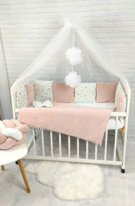 Детское постельное белье Глиттер, велюр/бязь/глиттер, 7 элементов