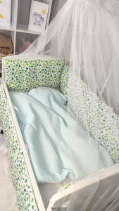 Детское постельное белье Шахматы, бязь/пике, 7 элементов