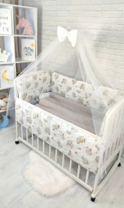 Детское постельное белье Шахматы, бязь/пике, 7 элементов