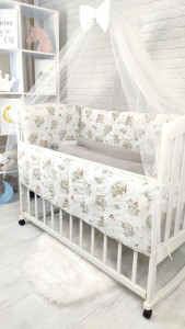 Детское постельное белье Шахматы, бязь/пике, 7 элементов