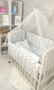 Детское постельное белье Шахматы, бязь/пике, 7 элементов