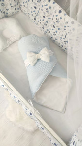 Детское постельное белье Шахматы, бязь/пике, 7 элементов