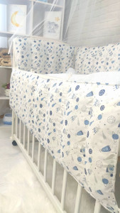 Детское постельное белье Шахматы, бязь/пике, 7 элементов