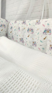 Детское постельное белье Шахматы, бязь/пике, 7 элементов