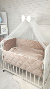 Детское постельное белье Стеганка, велюр/хлопок, 7 элементов