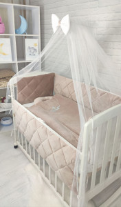 Детское постельное белье Стеганка, велюр/хлопок, 7 элементов