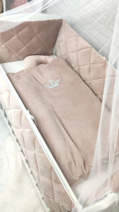 Детское постельное белье Стеганка, велюр/хлопок, 7 элементов