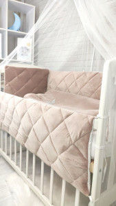 Детское постельное белье Стеганка, велюр/хлопок, 7 элементов