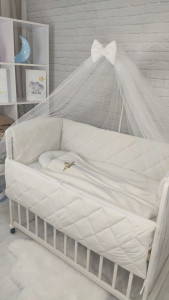 Детское постельное белье Стеганка, велюр/хлопок, 7 элементов