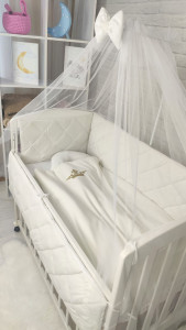 Детское постельное белье Стеганка, велюр/хлопок, 7 элементов