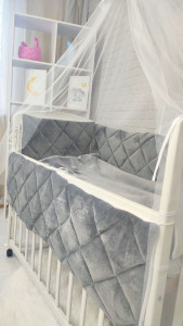 Детское постельное белье Стеганка, велюр/хлопок, 7 элементов