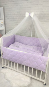 Детское постельное белье Стеганка, велюр/хлопок, 7 элементов