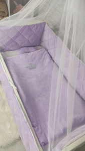 Детское постельное белье Стеганка, велюр/хлопок, 7 элементов