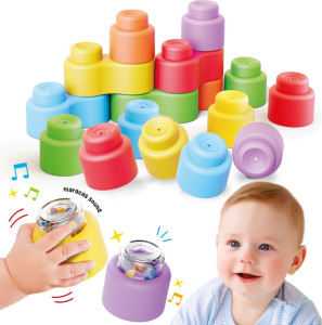 Мягкие блоки Quercetti Momy Soft, с погремушками, 18 штук