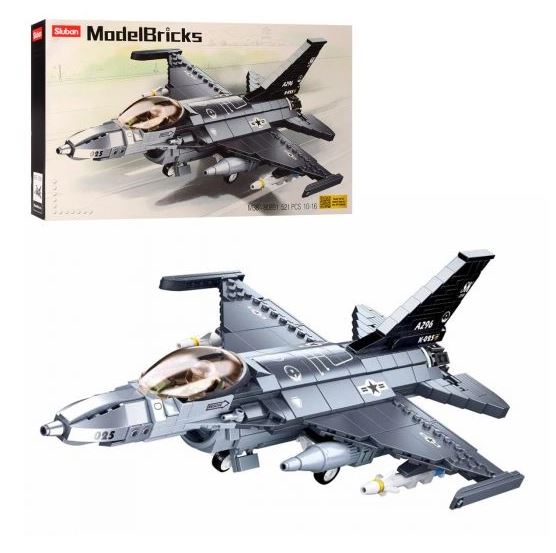 Конструктор Sluban Model Bricks - Истребитель сокол F16C, 521 детали
